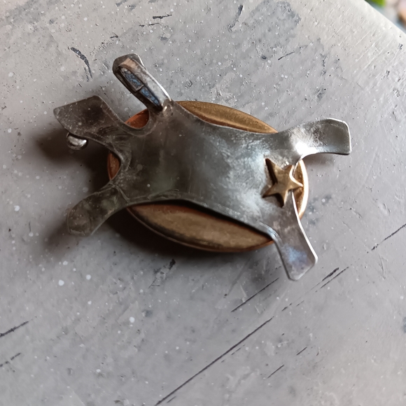 Vintage Turtle Purple Abalone Sterling Silver Pendant - Picture 8 of 8